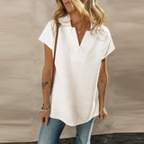 Lovemi - Einfarbiges Kurzarm-T-Shirt für Damen
