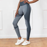 Lovemi - Yogahose mit Streifenmuster, hohe Taille, nahtlose Leggings, Stretch-Po-Lift, schnelltrocknende Laufsport-Fitnesshose, Damenbekleidung