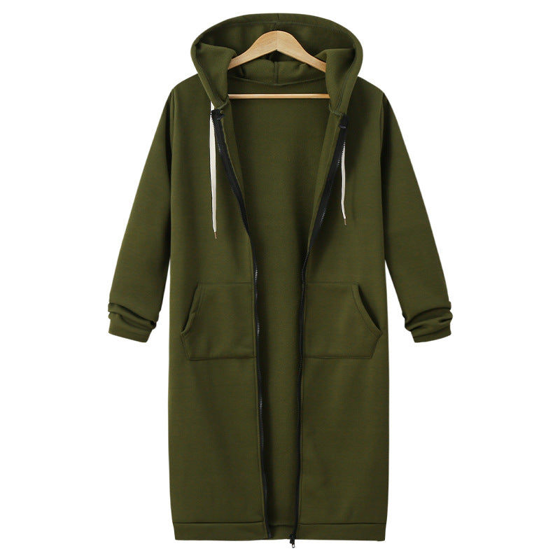Hooded Fleece Longline Jacket