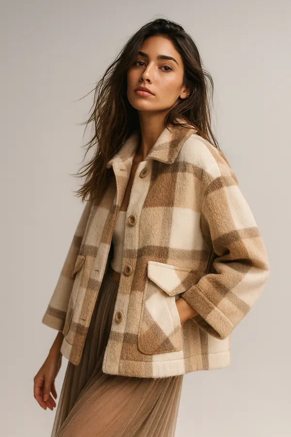 Damenmode Wollmischung Kunstpelz Mantel