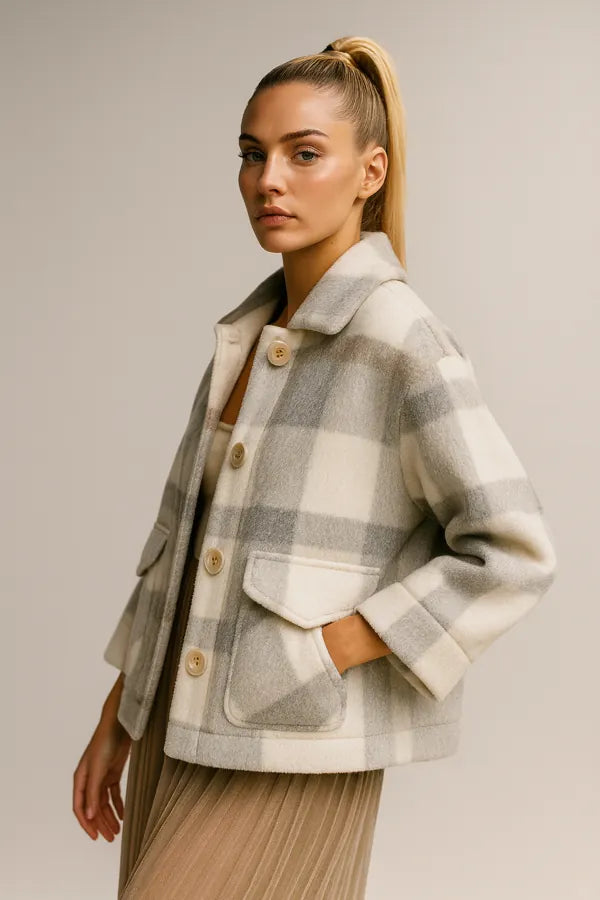 Damenmode Wollmischung Kunstpelz Mantel