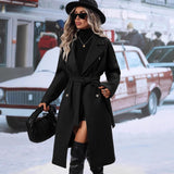 Chic Double-Breasted Woolen Coat