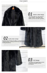 Chic Faux Fur Suit Collar Coat