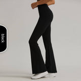 Lovemi -  Women's Fashion Casual Solid Color No Size Yoga Bell-bottom Pants