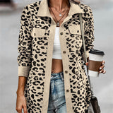 Women's Fashion Leopard Print Long Sleeve Jacket