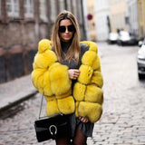 Chic Minimalist Patchwork Fur Jacket