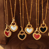 Lovemi – Doppelseitige farbige herzförmige Halskette im Nischen-Design, Valentinstag, personalisierte Liebes-Halskette für Damen-Schmuck