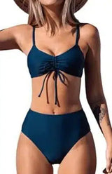 Ladies Fashion Cutout Lace-Up Halter Swimsuit-2