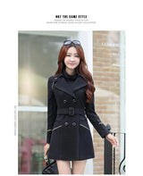 19 Autumn And Winter Korean Style Coat Double-breasted-Black-4