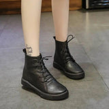 2021 autumn and winter new cashmere shoes Martin boots women-Black-3