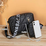 2Pcs Rhombus Shoulder Bag With Wallet Letter Print Wide-4