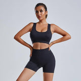 2pcs Yoga Set Women's Vest And Shorts Tracksuit Seamless-2