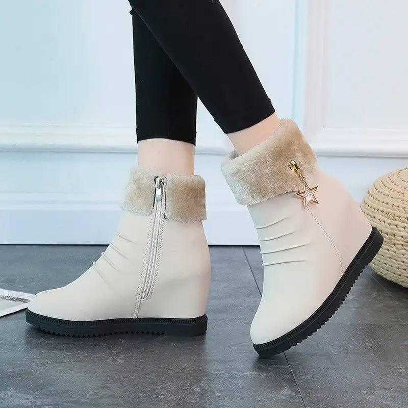 All-match cotton shoes women boots slope with snow boots-4