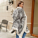 Aristolochia Ringens Knitted Cloak For Women Thickened Warm-8