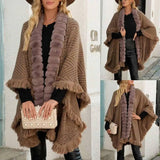 Autumn And Winter Luxury Wool Collar Tassel Shawl Sweater-2