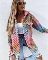 Autumn And Winter Products Fashion Printed Ladies Woolen-Pink-2