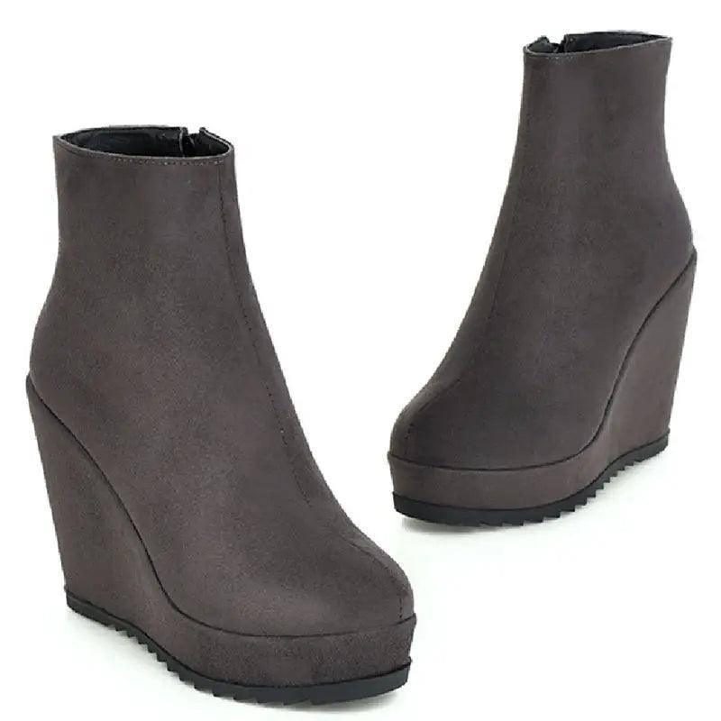 Autumn And Winter Women Platform Platform Wedge Boots-4