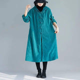 Autumn Loose Large Size Literary Retro Leisure-Green-3