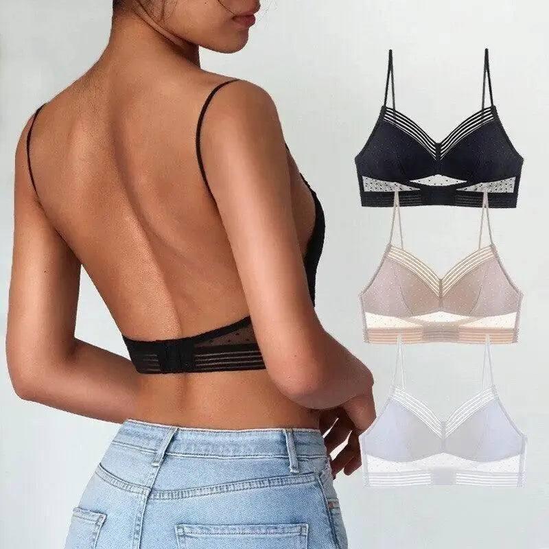 Backless Bra Invisible Bralette Thin Lace Wedding Bras Low-1
