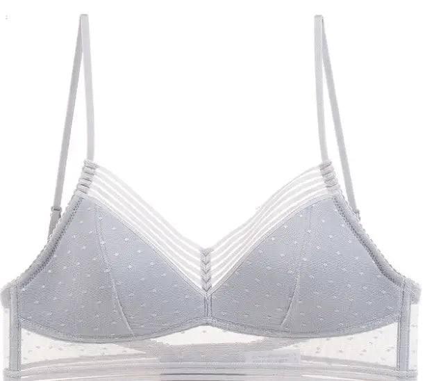 Backless Bra Invisible Bralette Thin Lace Wedding Bras Low-Grey-4