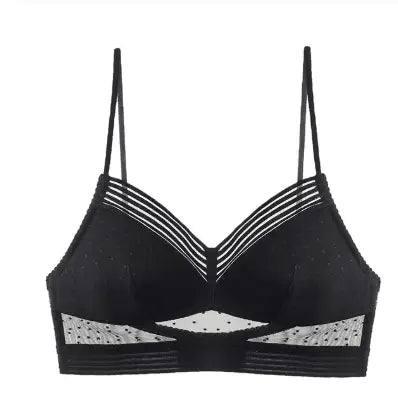 Backless Bra Invisible Bralette Thin Lace Wedding Bras Low-Black-5