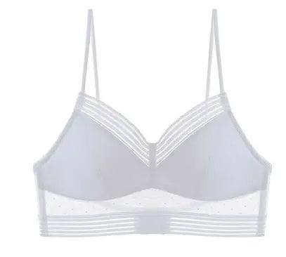 Backless Bra Invisible Bralette Thin Lace Wedding Bras Low-White-8