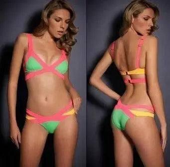 Bikini breast-up swimwear-Green-2