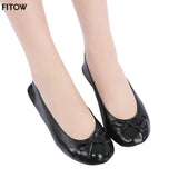 Black Foldable Ballet Flats with Carrying Case-5