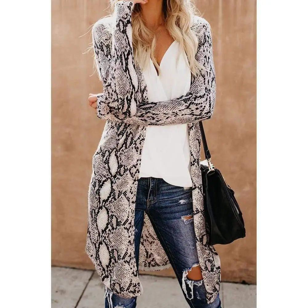 LOVEMI - Streetwear Women Long Sleeve Cardigan Leopard Kimono