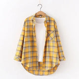 LOVEMI Blousse Yellow / S Lovemi -  Plaid Shirt Women'S Long-Sleeved Loose Shirt Jacket