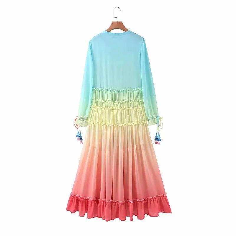 Boho Chic Gradient Maxi Dress | Summer Fashion-6