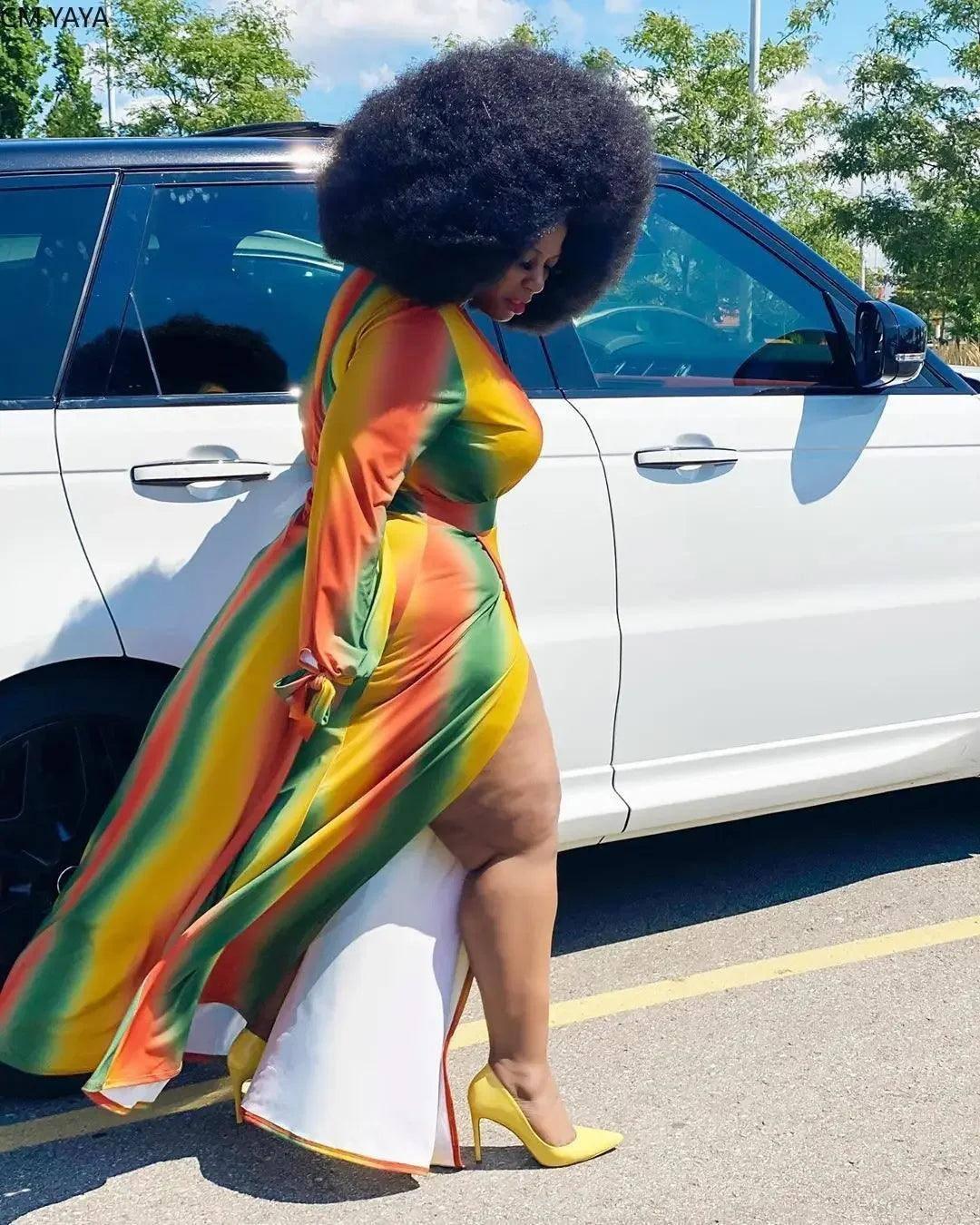 Bold Afro Hairstyles & Vibrant Maxi Dresses-2