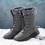 LOVEMI  Boots Grey / 5 Lovemi -  Winter Snow Boots Lace-up Platform Boots Fuzzy Shoes Women