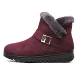 LOVEMI  Boots Wine red / 4 Lovemi -  Winter Boots Women Warm Plush Snow Boots Zipper Comfort Flats Shoes
