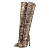 LOVEMI  Bottes Lovemi -  Pointed Print Stiletto Heel Over The Knee Stretch Boots Women