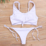 Bound Bandage Bikini Split Swimsuit-S-2