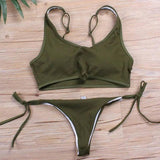 Bound Bandage Bikini Split Swimsuit-S-5