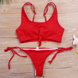 Bound Bandage Bikini Split Swimsuit-S-9