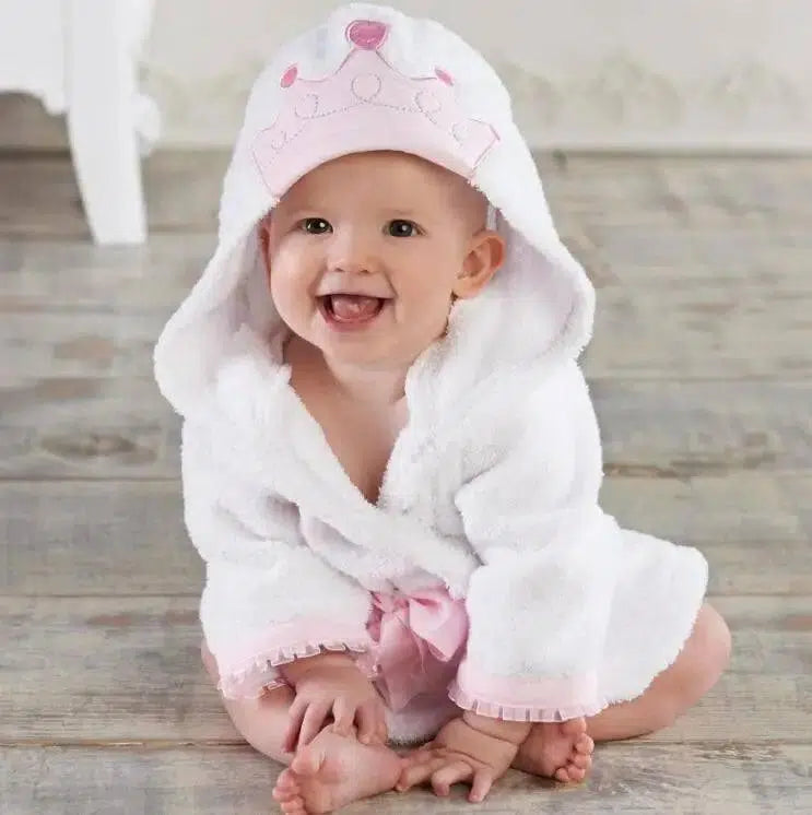 Cartoon Cute Animal Modeling Baby Bath Towels Baby Bathrobes-Crown-3