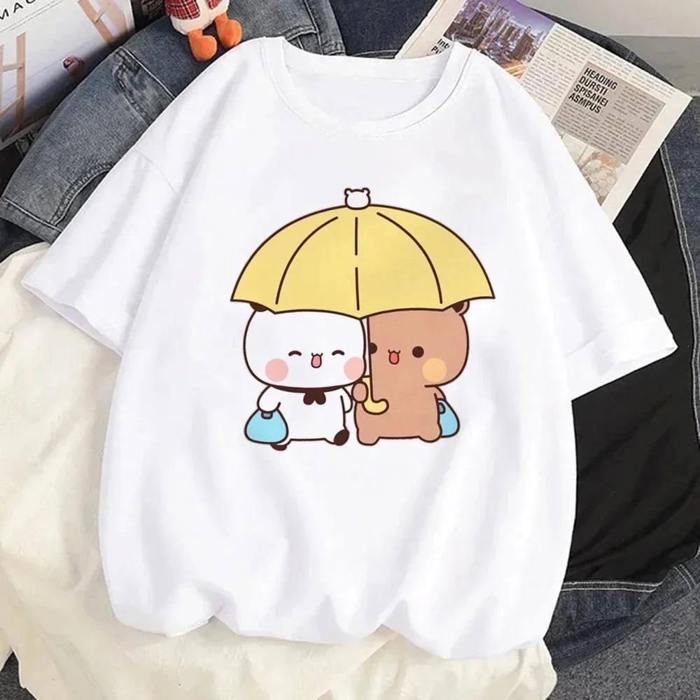 Casual Bear Love Tee-L235-20 WHITE-1