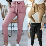 LOVEMI - Lovemi - Casual, High-Waisted, Strappy Nine-Point Trousers