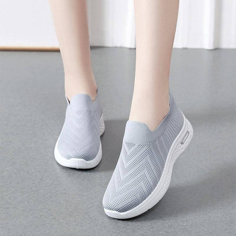 Casual Mesh Shoes Sock Slip On Flat Shoes For Women Sneakers-5