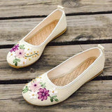 Chic Floral Women's Flats for Effortless Style-White-9