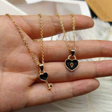 Chic Heart & Key Pendant Necklaces for Couples-5