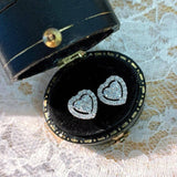 Chic Heart-Shaped Diamond Earrings - Elegant Jewelry-White-3