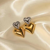 Chic Heart-Shaped Earrings - Gold & Silver Styles-3