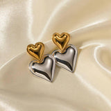 Chic Heart-Shaped Earrings - Gold & Silver Styles-4