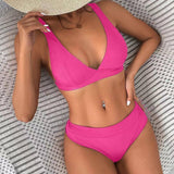 Chic Pink Bikini Styles for a Perfect Beach Day Look-Rose Red-1