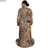 Chic Plus-Size Animal Print Maxi Dress for Women-2