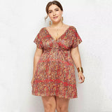 2022 Summer Oversized Dress Women Plus Size Floral Print Dress Ladies Large Size Short Party Dress For Women 3XL 4XL-1